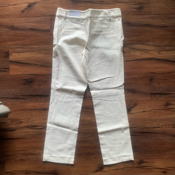 Ann Taylor Factory w’s 10 cream textured straight mid-rise full length pants - Picture 4 of 8